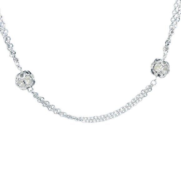 Sarah Coventry Silver Tone Disco Ball Rhinestone Necklace And Bracelet Set (5535 - Picture 4 of 8